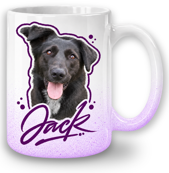 Finished personalized Jack dog mug